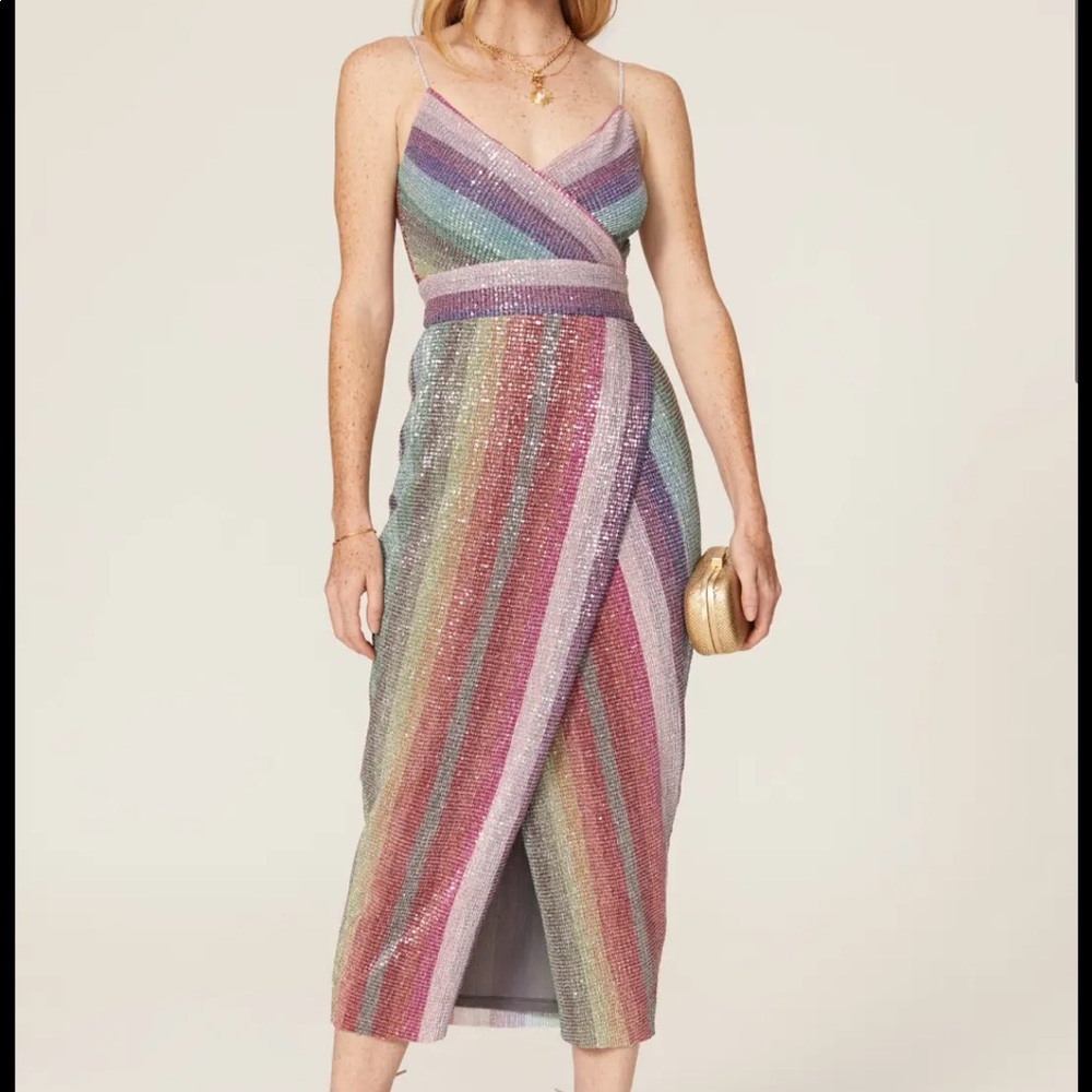 Saylor Sequin Wrap Dress Great Condition S